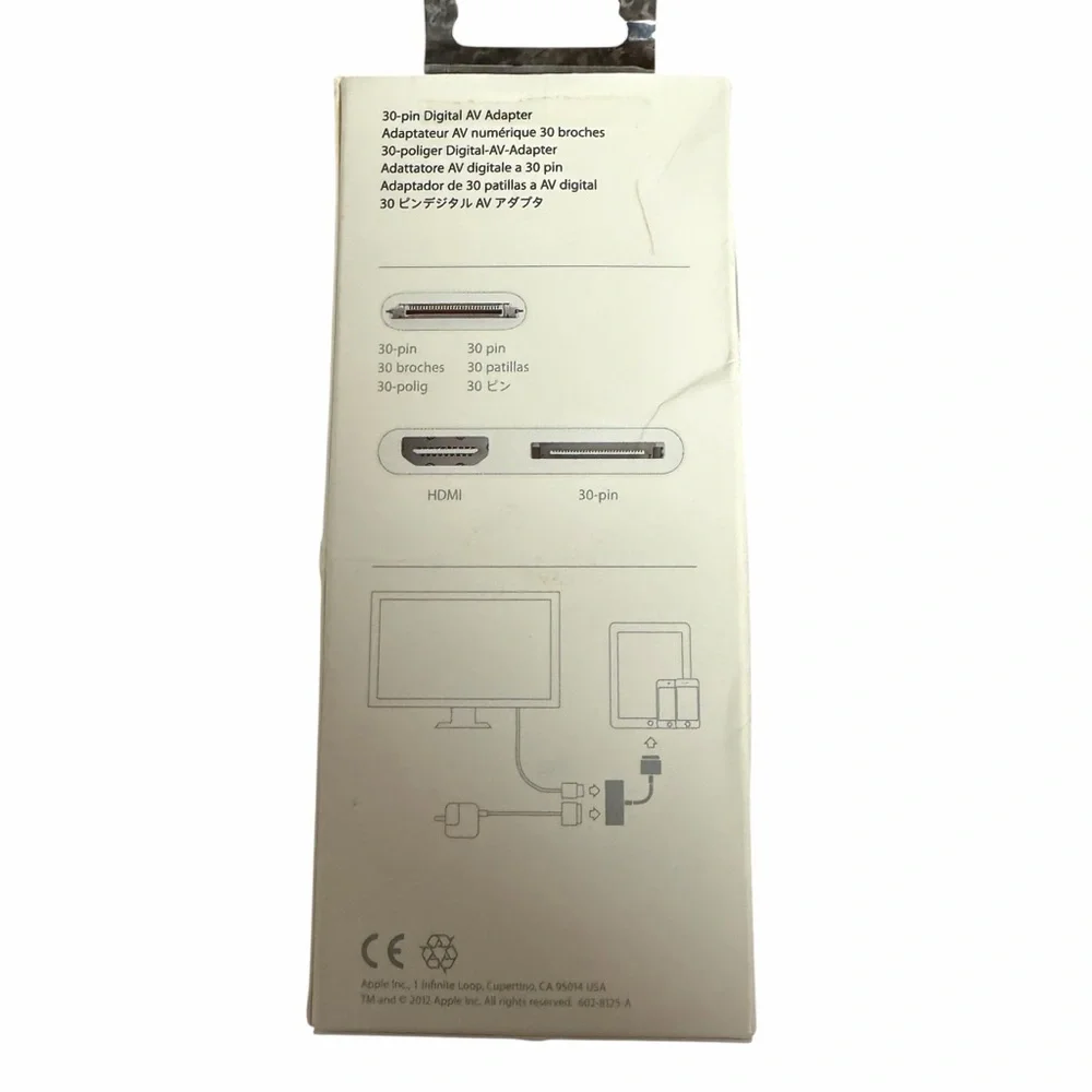 Apple 30-pin Digital AV Adapter HDMI‎ iPhone 4 4S iPad 2 MD098ZM/A A1422 White